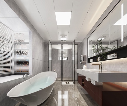  现代卫生间3d模型 