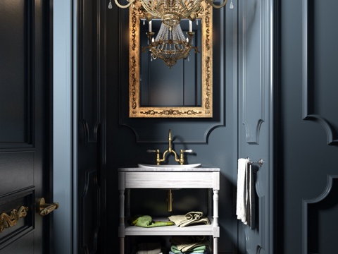  欧式玄关 吊灯 鞋柜3d模型 