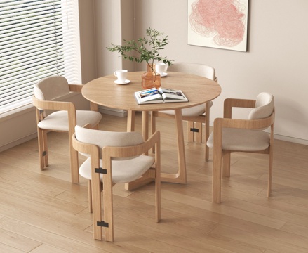 现代休闲桌椅 洽谈桌椅su模型