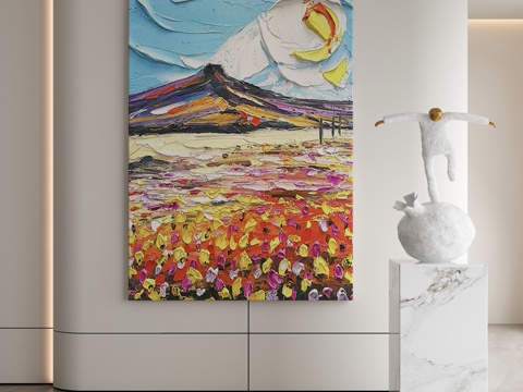  现代侘寂挂画 油画3d模型 