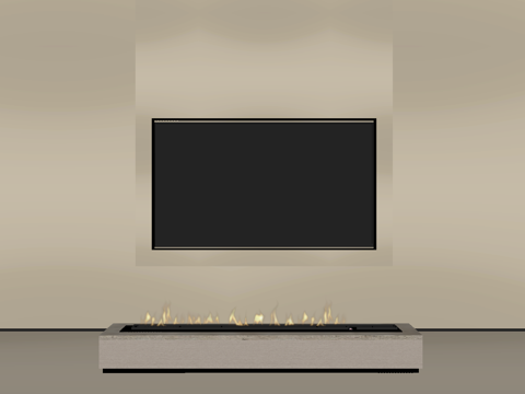  现代壁炉 电视墙 隔断su模型 