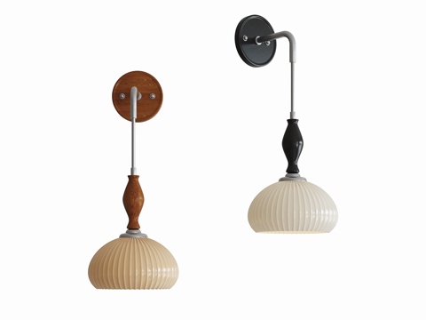  法式中古壁灯3d模型 