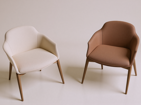 北欧单人椅休闲椅su模型