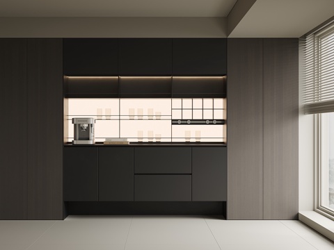  现代酒柜餐边柜3d模型 