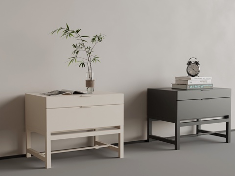  现代床头柜3d模型 