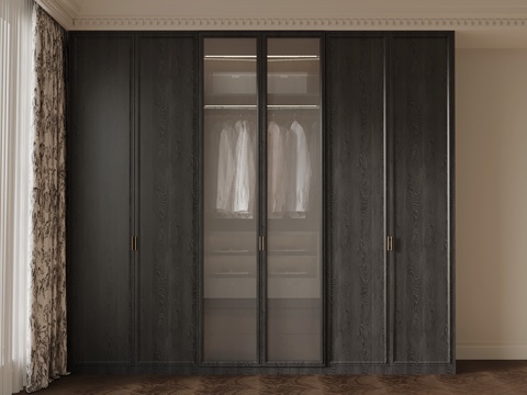  法式衣柜 成品衣柜3d模型 