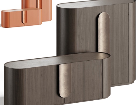  新中式轻奢边柜 矮柜 斗柜3d模型 