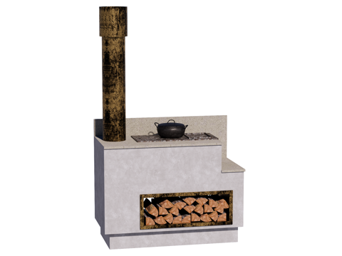  灶台 土灶 传统灶台 老式灶台su模型 