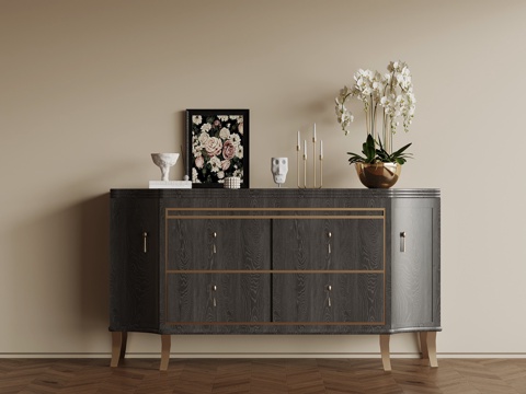  法式玄关柜 边柜3d模型 