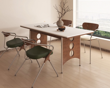 中古餐桌椅 包豪斯餐桌椅su模型