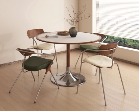 中古休闲桌椅 洽谈桌椅su模型