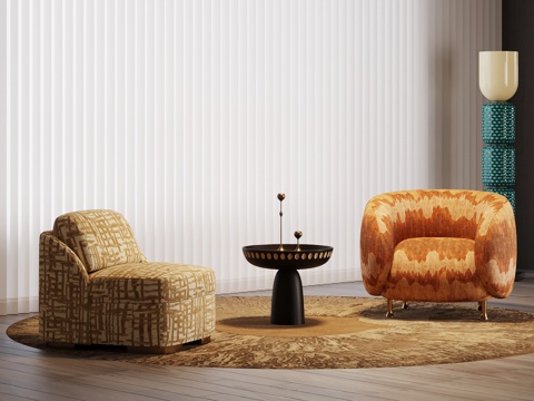 中古风休闲椅边几su模型