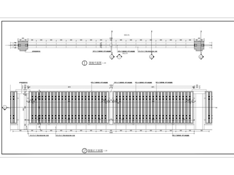  现代简欧围墙_现代围墙_围墙_围墙基础_大门_门岗_施工图cad施工图 