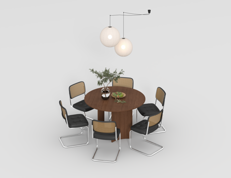  餐桌组合3d模型 