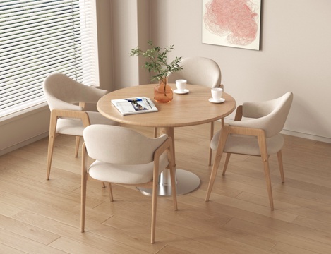 现代休闲桌椅 洽谈桌椅su模型