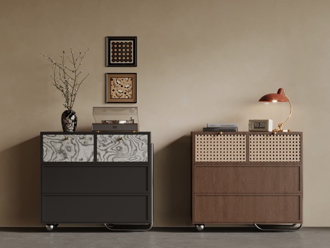  中古风边柜 斗柜3d模型 