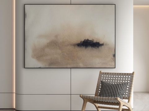  现代侘寂挂画 油画3d模型 