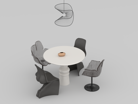  餐桌组合3d模型 