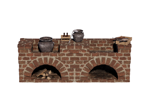  灶台 土灶 传统灶台 老式灶台su模型 