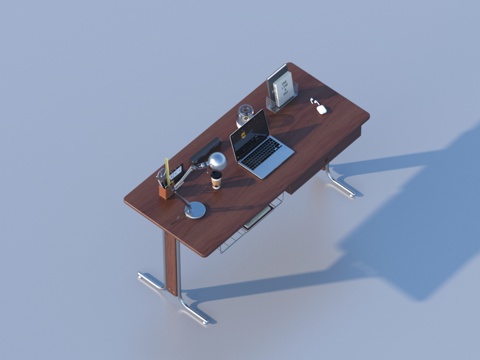  书房桌椅组合3d模型 