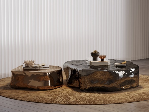  现代茶几su模型 