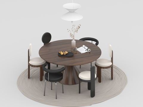  餐桌组合3d模型 