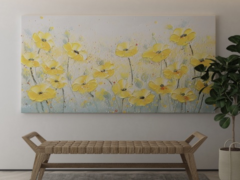  现代侘寂挂画 油画3d模型 