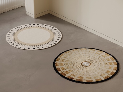 中古风圆地毯su模型