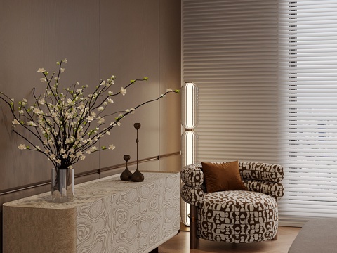  现代边柜 装饰柜 休闲椅su模型 