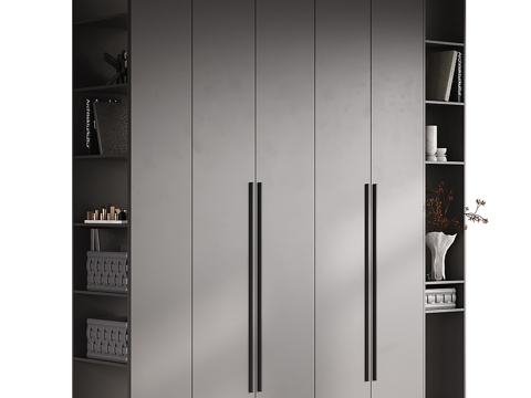  现代意式极简衣柜3d模型 