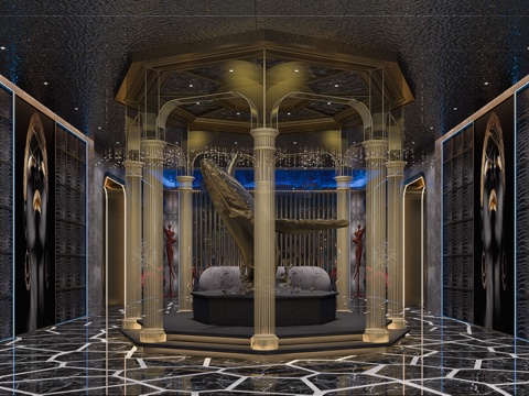  KTV大厅吧台装饰3d模型 