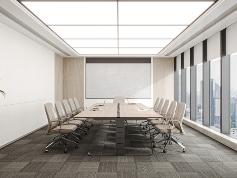  现代会议室3d模型 