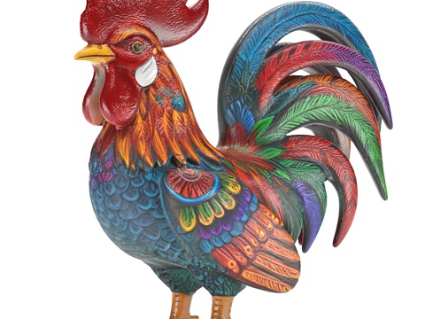  公鸡雕塑3d模型 