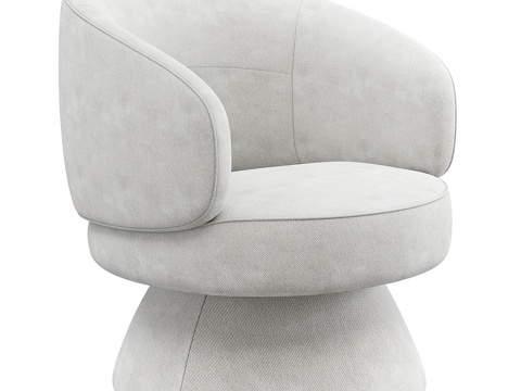  现代奶油风布艺扶手椅3d模型 