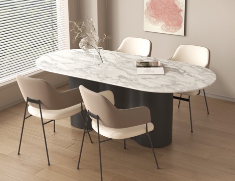  现代餐桌椅组合3d模型 