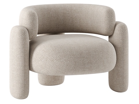  现代布艺沙发椅 扶手椅3d模型 