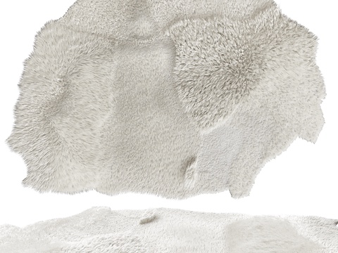  现代奶油风毛绒地毯3d模型 