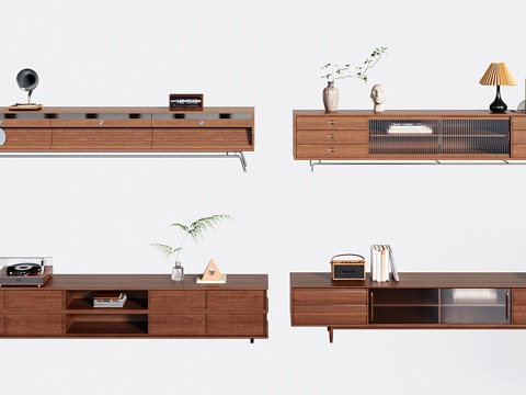  中古复古电视柜3d模型 