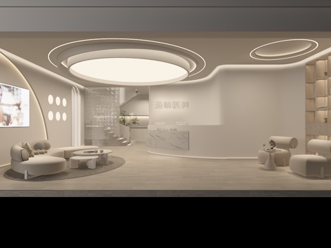  前台接待大厅3d模型 