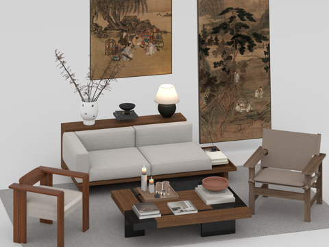  沙发组合3d模型 