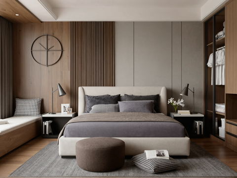  现代卧室su模型 