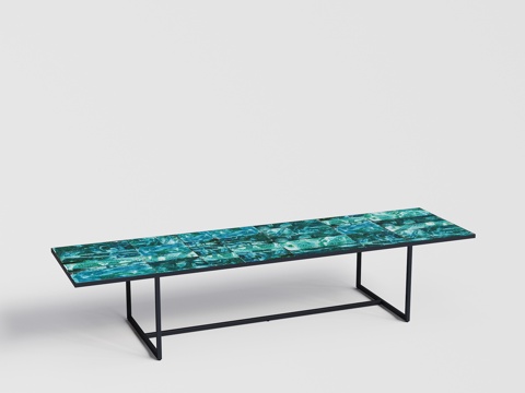  paolalenti 长餐桌 八人 十人餐桌 陶瓷岩板餐桌组3d模型 