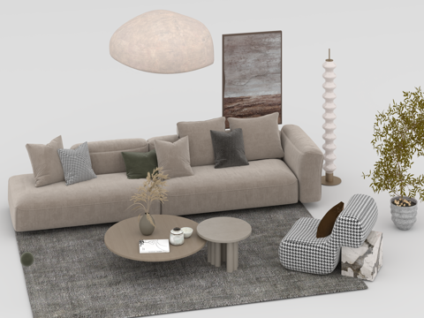  沙发组合3d模型 