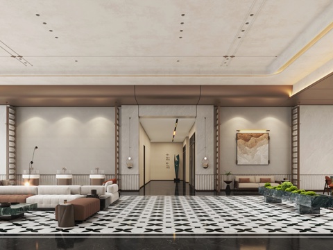  售楼处大堂3d模型 