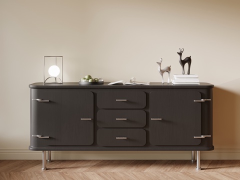  现代玄关柜 边柜 装饰柜su模型 