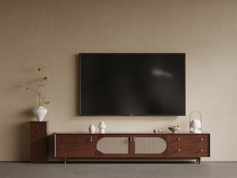  中古风电视柜3d模型 