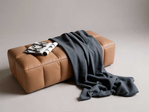 现代床尾凳su模型