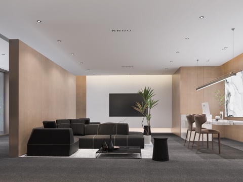  售楼部接待休闲区3d模型 