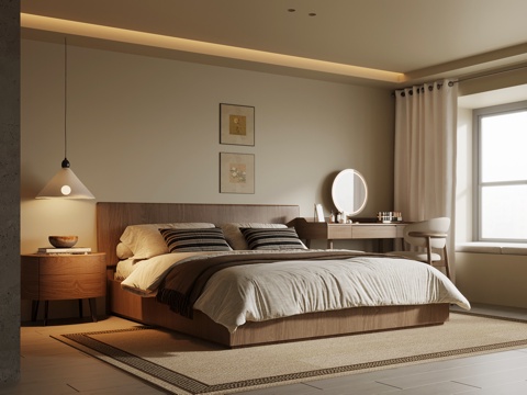  中古风卧室3d模型 