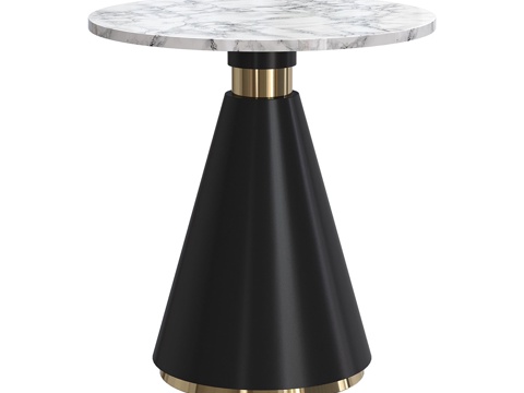  现代轻奢大理石圆边几3d模型 